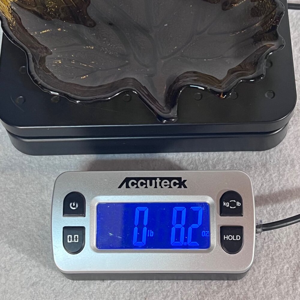 Amber Depression Glass Maple Leaf Shaped Candy Dish Bowl Ashtray Textured Finish - Picture 16 of 16